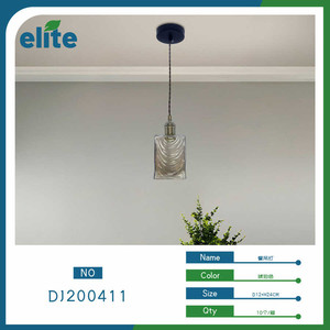 Lámpara colgante de cristal rectangular moderna elegante al por mayor blanco cálido con base E12 para decoración de comedor de tamaño medio - Product Image 1