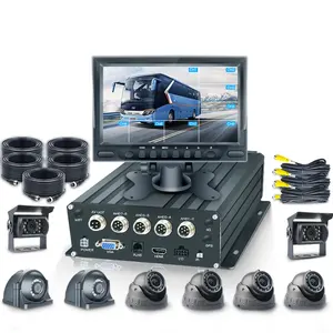 卡车总线8CH 1080P标清硬盘录像机H.264数字录像机7英寸AV 4g总线人工智能VGA监视器闭路电视MDVR摄像机系统
