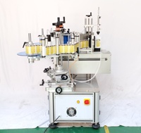 Machine d'étiquetage semi-automatique pour bouteilles rondes et bouteilles à double face, surface latérale plate, pour bouteilles de détergent, contrôle PLC
