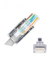 Cat5 Rj45 melewati jaringan LAN Modular 8P8C konektor jaringan LAN colokan RJ45