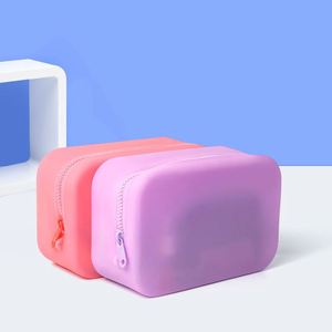 Large Capacity Eco-Friendly Water Resistant Durable Portable Silicone Zipper Closure Fashion <b>Makeup</b> Storage Bag - Product Image 1