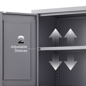 Armoire haute en métal blanc, meuble de rangement au sol avec étagères réglables pour aliments et <span class=keywords><strong>vin</strong></span>, armoire de chambre ou d'entrée - Product Image 4