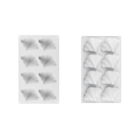 Nouveau moule en silicone à 6 cavités en forme de croissant pour mousse française, qualité alimentaire, pour chocolat et pâtisserie, compatible four, emballage individuel OPP
