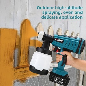 Pistolet à peinture électrique sans fil haute pression Aotuo <span class=keywords><strong>18V</strong></span> 4000mAh à batterie lithium, avec buses de 1,8/2,6 mm pour peinture au latex - Product Image 3