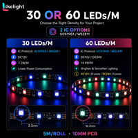 UCS1903 Dream Color LED-Band DC12V 60 LEDs pro Meter WS2811 RGB Pixel-Streifen für Architektonische Hintergrundbeleuchtungsprojekte und Effekte
