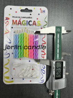 Bougie Magique Réallumable en Promotion, Colorée, pour Décoration de Gâteau d'Anniversaire, Nouvelle Bougie Magique Fantaisie avec Base