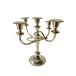 Handmade Gold <b>Candelabra</b> 5 Arms Luxury Candle Holder For Wedding Occasion Decoration Table Display Centerpiece Items - Product Image 1