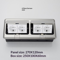 Toma de Corriente de Piso Europea OEM, Acero Inoxidable, Impermeable, Tipo Emergente Oculto, Caja de Toma de Corriente con Conexión a Tierra Estándar