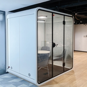 Cabine <span class=keywords><strong>de</strong></span> réunion modulaire ronde moderne en aluminium DIY, salle <span class=keywords><strong>de</strong></span> réunion portable, cabine insonorisée pour bureau - Product Image 3