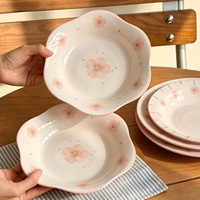 Assiettes en céramique style américain pour la maison, ustensiles à pâtes, assiettes à soupe et à salade de fruits, couleur sous-glaçure, haute valeur esthétique pour les hôtels