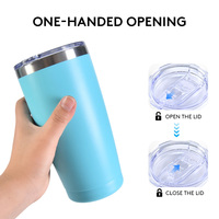 Tasses à café en acier inoxydable à double paroi de 20 oz personnalisées, prêtes à être expédiées, vente en gros, en vrac, avec paille pour les occasions festives