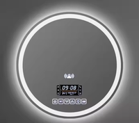 Miroir rond anti-buée moderne pour salle de bain avec lumières LED, miroir intelligent pour chambre, hôtel, salon ou villa, salle de bain