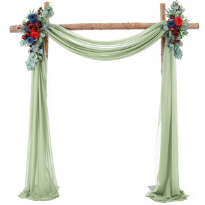 XinLan Décoration De Mariage Tulle Rouleau Cristal <span class=keywords><strong>Organza</strong></span> Sheer Mousseline De Soie Tissu Fête D'anniversaire Toile De Fond Décoration Rideau De Mariage - Product Image 4
