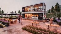 ROVELLC Maison mobile en structure acier, Cabine hôtelière, Capsule spatiale, Conteneur modulaire préfabriqué, Tiny House avec salle de bain