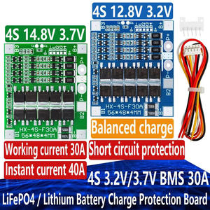 BMS-Carte de <span class=keywords><strong>protection</strong></span> de charge de batterie au lithium, 4S, 3.2V, 3.7V, 30A, LiFePO4, 12.8V, 14.4V, 18650 V, 32650 Batteries avec <span class=keywords><strong>balance</strong></span> - Product Image 1