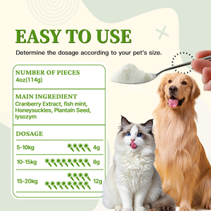 Poudre de supplément de santé pour animaux de compagnie pour chiens <span class=keywords><strong>et</strong></span> chats pour renforcer les voies urinaires avec extrait de canneberge, menthe de poisson dans OEMODM - Product Image 3