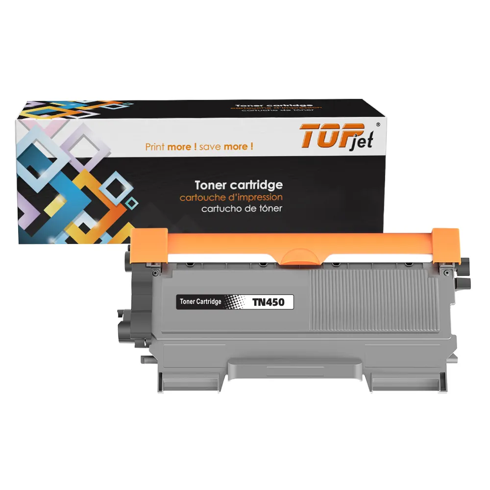 Topjet TN450 TN 450 TN-450 Premium Mono Toner Cartridge For Brother HL 2132 2135W DCP 7055 7057 Laser Printer