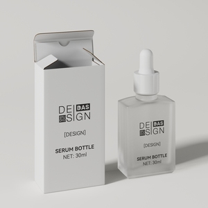 Bouteille d'huile à barbe en verre épais de couleur personnalisée givrée de 1 Oz 50ml 100ml d'huile essentielle carrée avec boîte d'emballage - Product Image 1