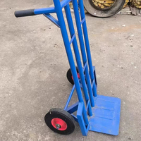 Chariot à main robuste à 2 roues en acier avec roues en caoutchouc massif pour le déplacement en usine et en atelier