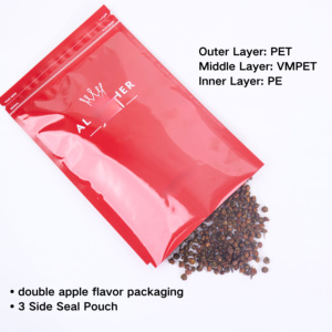 En stock, sac à chicha al <span class=keywords><strong>fakher</strong></span>, même produit que Two apples menthe, à fermeture ziplock, à trois soudures latérales, pour présentation en magasin de chichas - Product Image 5