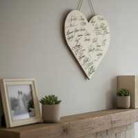 Artisanat en bois semi-finis personnalisés en forme de cœur, avec technique de polissage, respectueux de l'environnement, art populaire, décoration de mariage