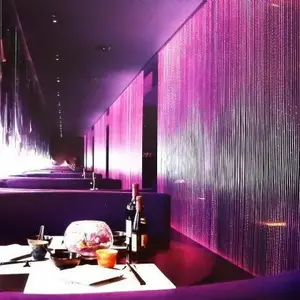 Colorful waterfall optical fiber curtain lighting decoration made by sparkle glowing optical fiber