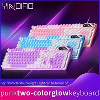 Teclado Alámbrico de 104 Teclas al por Mayor con Sensación Mecánica y Teclas Punk, Resistente al Agua, OEM/ODM