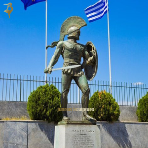 Scultura antica di grandi dimensioni in bronzo spartano statua del guerriero con scudo per la decorazione <span class=keywords><strong>samurai</strong></span> statua greca - Product Image 5