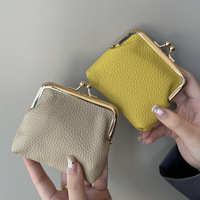 Nouveau style 2026 – Mini porte-monnaie rectangulaire en polyuréthane couleur unie avec clip – Sac de rangement exquis haut de gamme pour femme – Tendance