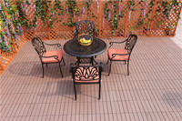 Ensemble table et chaises de salle à manger d'extérieur en fonte d'aluminium de haute qualité, résistant aux UV et imperméable pour les restaurants de jardin de loisirs
