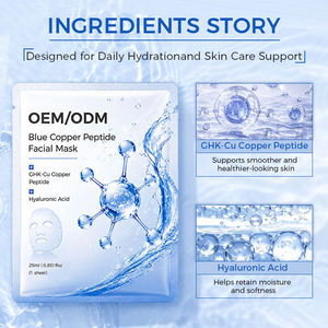 Mascarilla Facial de Péptidos de Cobre Azul GHK-Cu de Marca Privada, Mascarilla Hidratante Reparadora GHK-Cu OEM, Mascarilla Facial Coreana Reafirmante y Blanqueadora - Product Image 4