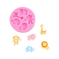 Moules en silicone en forme d'animaux mignons (lions, girafes, singes, éléphants) – Idéaux pour les créations en chocolat, résine et plâtre