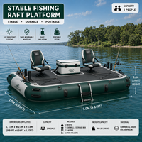 Plateforme de pêche gonflable OEM avec logo personnalisé, sièges antidérapants et échelle pour le plaisir en plein air dans les stations balnéaires lacustres