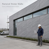 Marches et contremarches d'escalier en granit Phantom Sand sur mesure, polies, OEM ODM, pour escalier de villa