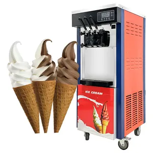 Porschlin PST-8226 Commercial Automatic 3 Flavors Snow Ice Cream Machine Machine Ice Cream Soft Gelato Machine Ice Cream Maker