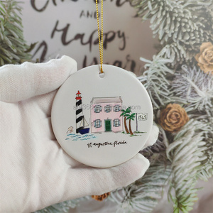 3 adornos de cerámica impresos UV forma redonda acrílico <span class=keywords><strong>Bola</strong></span> de árbol de <span class=keywords><strong>Navidad</strong></span> adornos de cerámica para <span class=keywords><strong>pintar</strong></span> adornos de sublimación de cerámica - Product Image 5