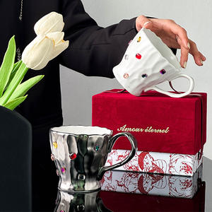 Tasse légère en verre diamant de luxe senior <span class=keywords><strong>sense</strong></span> Ins tasse en céramique faite à la main - Product Image 3