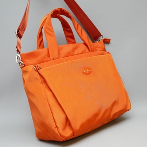 OEM original de sarga lisa de poliéster correa de hombro larga bolsillo con cremallera delantera y trasera de peso ligero naranja unisex bolsas de mano 2023 - Product Image 2