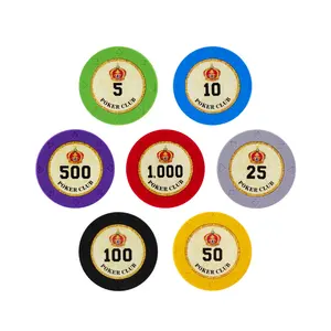 YH 100/300/500欧洲德州扑克雕刻芯片集Pro 14g扑克筹码