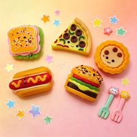 Jouet alimentaire de simulation Hamburger en caoutchouc souple anti-stress pour la jeunesse, jouet de décompression