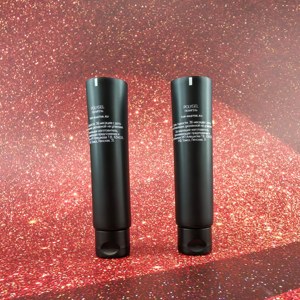 Envase de plástico negro mate para cosméticos de lujo, tubo para PolyGel con extremo abierto y tapa abatible negra mate. - Product Image 3