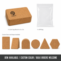 Brique de liège naturel haute densité en gros 9x6x3 pouces, antidérapante, avec logo personnalisé pour Pilates, salle de sport, studio, bloc de yoga en liège certifié BSCI