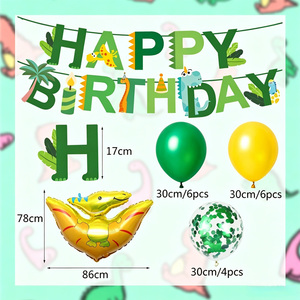 Ballon en aluminium vert chiffre 40 pouces Dinosaure pour garçons, Bannière Joyeux <span class=keywords><strong>Anniversaire</strong></span> Jungle, Accessoires de fête, Ballon d'<span class=keywords><strong>anniversaire</strong></span> pour enfants - Product Image 2