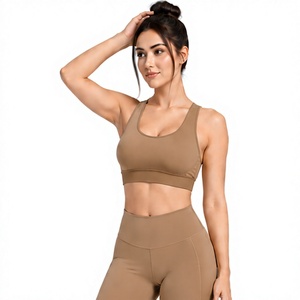 Ensemble de yoga pour femmes, très élastique, avec soutien-gorge de sport et short cycliste, pour la gym, le fitness et l'entraînement, vêtements de sport respirants, personnalisables avec logo, pour le Pilates, deux pièces - Product Image 1