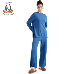 Set da <span class=keywords><strong>donna</strong></span> Alxin 2 pezzi da salotto top a manica lunga pantaloni a gamba larga due pezzi abbigliamento <span class=keywords><strong>donna</strong></span> autunno abbigliamento da notte <span class=keywords><strong>Online</strong></span> all'ingrosso - Product Image 4