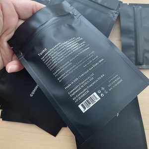 Black Matte Zipper Pouch for Perfume & Cosmetic Samples Custom Printed Logo - Product Image 6