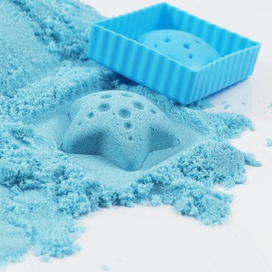 Foska vendita all'ingrosso di prodotti facili da modellare giocattoli sensoriali fai da te castello Kit di costruzione allungabile blu rosa colore sabbia per i bambini - Product Image 2