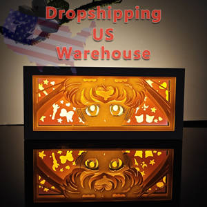 Veilleuse Lampe en papier 3D <span class=keywords><strong>de</strong></span> haute qualité Anime Sculpture en papier gravée au laser Expédition depuis l'entrepôt américain en 3 jours Décoration cadeau - Product Image 1