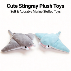 Coussin en peluche Raie Manta, Doux et Moelleux, Jouet en Peluche Raie, Animal Marin, Poupée en Peluche Raie diabolique, Cadeau, Vente Directe Usine, Vente en Gros - Product Image 1
