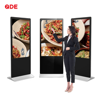 QDE 43 55 65 75 Soporte de Suelo para Señalización Digital, Quiosco Interactivo con Pantalla Táctil, Pantalla LCD para Publicidad Interior/Exterior, Ascensor